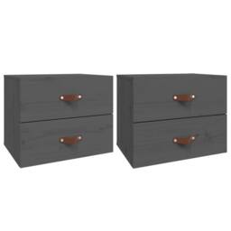 Berkfield Home Wall-mounted Bedside Cabinets 2 pcs Grey 50x36x40 cm - Size: 50 x 36 x 40 cm - thumbnail 1
