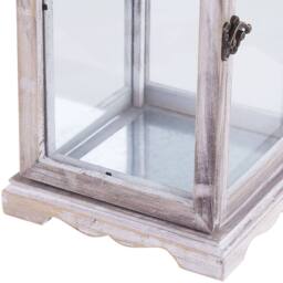 Wyld and Coco White Iron Lantern 47 cm - Distressed Pillar Candle Holder - thumbnail 7