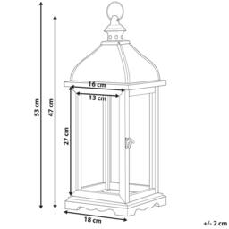 Wyld and Coco White Iron Lantern 47 cm - Distressed Pillar Candle Holder - thumbnail 3