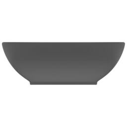 Berkfield Home Luxury Basin Oval-shaped Matt Dark Grey 40x33 cm Ceramic - thumbnail 3