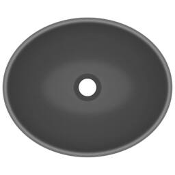Berkfield Home Luxury Basin Oval-shaped Matt Dark Grey 40x33 cm Ceramic - thumbnail 4