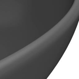 Berkfield Home Luxury Basin Oval-shaped Matt Dark Grey 40x33 cm Ceramic - thumbnail 5