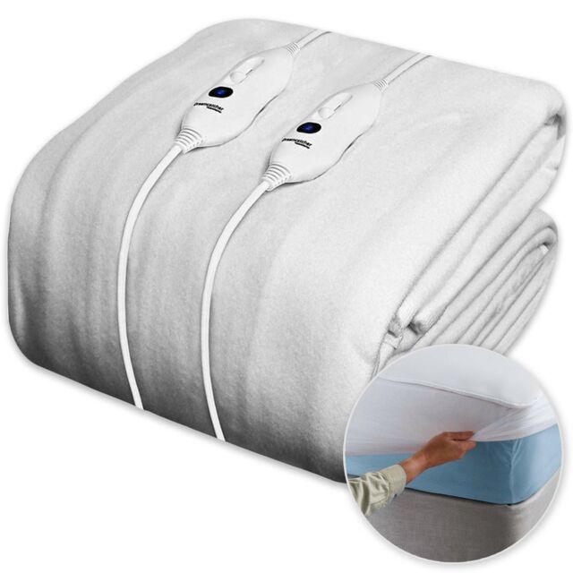 Dreamcatcher Luxury Polyester Electric Blanket Heated Fully Fitted Under Blanket 3 Heat Settings - Single/Double/King/Super King in White - image 1