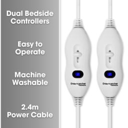 Dreamcatcher Luxury Polyester Electric Blanket Heated Fully Fitted Under Blanket 3 Heat Settings - Single/Double/King/Super King in White - thumbnail 4