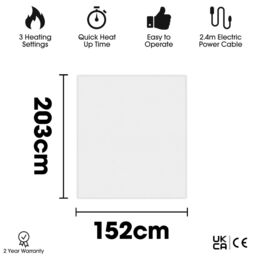 Dreamcatcher Luxury Polyester Electric Blanket Heated Fully Fitted Under Blanket 3 Heat Settings - Single/Double/King/Super King in White - thumbnail 2