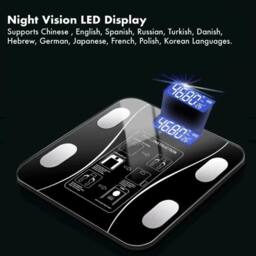 NESTLUNE Scales Electronic 180KG Digital Bathroom LCD Display in Black - thumbnail 6