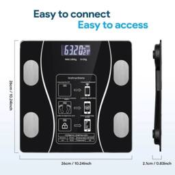 NESTLUNE Scales Electronic 180KG Digital Bathroom LCD Display in Black - thumbnail 2