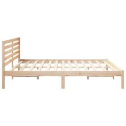 Berkfield Home with Headboard Brown 200 x 200 cm Solid pine wood in Light Tan - thumbnail 6