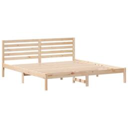 Berkfield Home with Headboard Brown 200 x 200 cm Solid pine wood in Light Tan