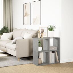 Berkfield Home Room Divider Bookcase Concrete Grey 69.5x29x69.5 cm Engineered Wood - thumbnail 4