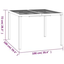 Berkfield Home Garden Table Anthracite 100x100x72 cm Steel in Black - Size: 100 x 100 x 72 cm - thumbnail 7