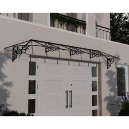Palram Patio Cover Lily Extendable Canopy Door Awning Kit 4700 Clear L472.6cm in Black - thumbnail 2