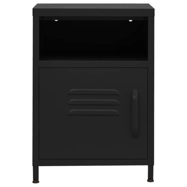 Berkfield Home Nightstand Black 35x35x51 cm Steel - Size: 35 x 35 x 51 cm - image 1