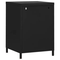 Berkfield Home Nightstand Black 35x35x51 cm Steel - Size: 35 x 35 x 51 cm - thumbnail 5