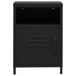 Berkfield Home Nightstand Black 35x35x51 cm Steel - Size: 35 x 35 x 51 cm - thumbnail 1