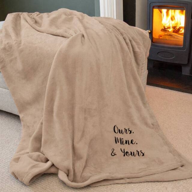 Duncan Stewart Personalised Ultra Soft Blanket Throw in Natural - image 1