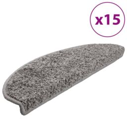 Berkfield Home Carpet Stair Treads 15 pcs Grey 65x21x4 cm - Size: Medium - thumbnail 2