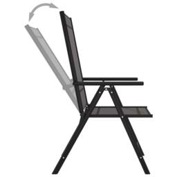 Berkfield Home Folding Garden Chairs 6 pcs Textilene Black - thumbnail 6