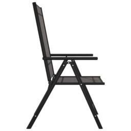 Berkfield Home Folding Garden Chairs 6 pcs Textilene Black - thumbnail 4