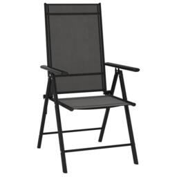 Berkfield Home Folding Garden Chairs 6 pcs Textilene Black - thumbnail 2