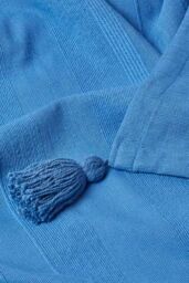 Homescapes Cotton Rajput Ribbed Throw in Blue - Size: 225 cm x 255 cm - thumbnail 5