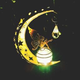 Leaper Solar Fairy Moon Solar Decorative LED Light in Gold - thumbnail 2