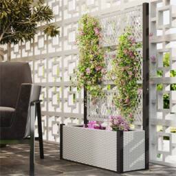 SPETLEK Mixed-grey Rattan Raised Planter Box Climbing Trellis Garden Plant Bed in Grey - Size: 1.25kg - thumbnail 3