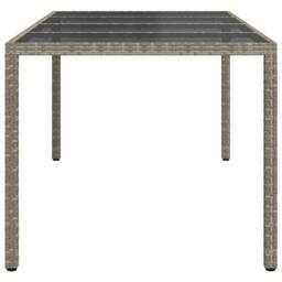 Berkfield Home Garden Dining Table Grey 190x90x75 cm Poly Rattan - Size: 190 x 90 x 75 cm - thumbnail 4