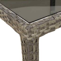 Berkfield Home Garden Dining Table Grey 190x90x75 cm Poly Rattan - Size: 190 x 90 x 75 cm - thumbnail 6