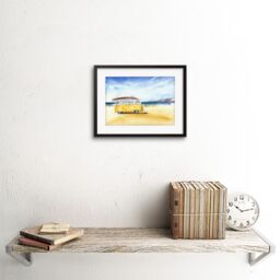 "Artery8 Wall Art Print Van Surfing Trip Painting Art Framed 9x7 inch in Black - Size: W7"" x H9""" - thumbnail 2