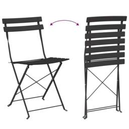 Berkfield Home 3-Piece Folding Bistro Set - Anthracite Steel in Black - thumbnail 9