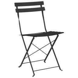 Berkfield Home 3-Piece Folding Bistro Set - Anthracite Steel in Black - thumbnail 5