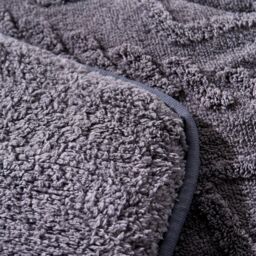 OHS Cable Knit Teddy Fleece 10.5 Tog Coverless Duvet with Pillowcases in Dark Grey - Size: King - thumbnail 5