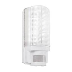 Netlighting Motion Integrated LED PIR 1 Light Outdoor Wall Light Frosted Gloss White IP44