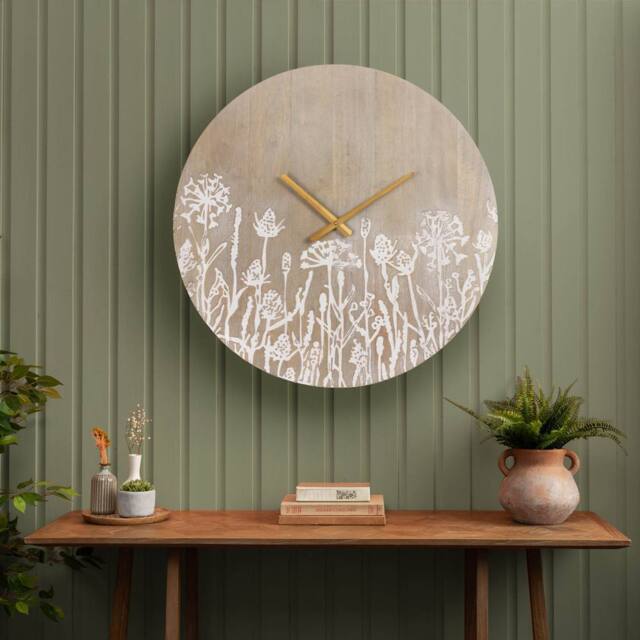 Voyage Maison Fleur Et Faune Wooden Clock in Light Brown - image 1