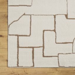 Livabliss Freud-Modern Ivory Brown High Pile Living Dining Bedroom Rug - Size: 160 cm x 215 cm - thumbnail 6