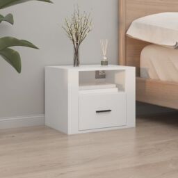 Berkfield Home Wall-mounted Bedside Cabinets 2 pcs White 50x36x40 cm - Size: 50 x 36 x 40 cm - thumbnail 3