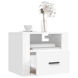 Berkfield Home Wall-mounted Bedside Cabinets 2 pcs White 50x36x40 cm - Size: 50 x 36 x 40 cm - thumbnail 4