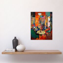 "Artery8 The Cocktail Party Modern Colourful Abstract Kitsch Unframed Wall Art Print Poster Home Decor Premium - Size: W12"" x H16""" - thumbnail 4