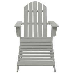 Berkfield Home Elegant Garden Adirondack Chair with Ottoman&Table Solid Fir Wood Grey - thumbnail 6