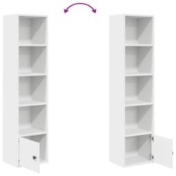 Berkfield Home Bookcase White 31x24x127 cm Engineered Wood - Size: 31 x 24 x 127 cm - thumbnail 7