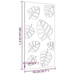 Berkfield Home Garden Wall Decoration 105x55 cm Corten Steel Leaf Design in Brown - thumbnail 8