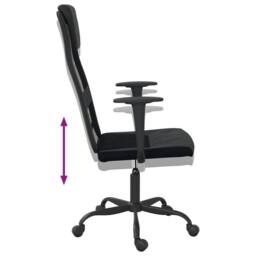 Berkfield Home Office Chair Black Mesh Fabric & Faux Leather - thumbnail 6