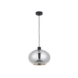 First Choice Lighting Candra - Black with Chrome Bubbled Mercury Glass Pendant Light in Silver - thumbnail 1