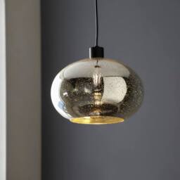 First Choice Lighting Candra - Black with Chrome Bubbled Mercury Glass Pendant Light in Silver - thumbnail 6