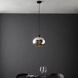 First Choice Lighting Candra - Black with Chrome Bubbled Mercury Glass Pendant Light in Silver - thumbnail 2