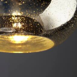 First Choice Lighting Candra - Black with Chrome Bubbled Mercury Glass Pendant Light in Silver - thumbnail 9