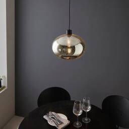 First Choice Lighting Candra - Black with Chrome Bubbled Mercury Glass Pendant Light in Silver - thumbnail 4