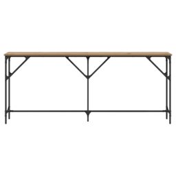 Berkfield Home Console Table Artisan Oak 180x23x75 cm Engineered Wood in Brown - Size: 180 x 23 x 75 cm - thumbnail 4