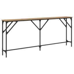 Berkfield Home Console Table Artisan Oak 180x23x75 cm Engineered Wood in Brown - Size: 180 x 23 x 75 cm - thumbnail 6
